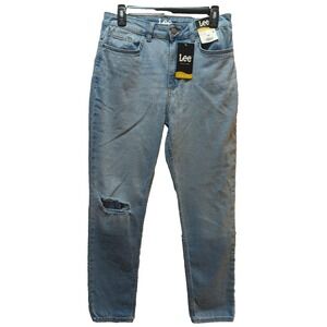 Lee 10 Denim Mom Jeans women slim fit skinny ankle 31" waist 27" inseam 12" rise